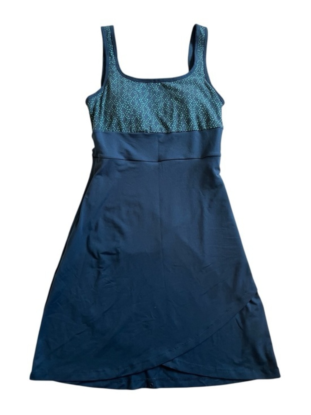 Title Nine Navy Blue Dress with Teal Speckled Bodice